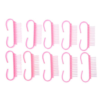 

10PCS Nail Art Dust Cleaning Brush Plastic Handle Pedicure Manicure Tools