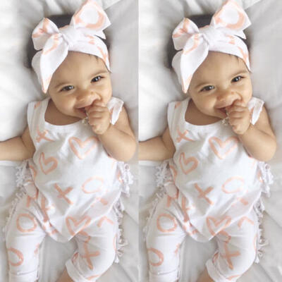 

Newborn Kids Baby Girl BodysuitHeadband Cotton Jumpsuit Romper Outfits Clothes