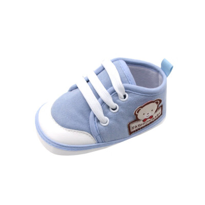 

Newborn Bear Printed Lace-up Casual Sneakers Baby Shoes Baby Toddler Shoes 2018 New Infant Non-slip Breathable First Walkers