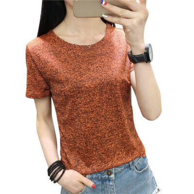 

T Shirt Women Summer O Neck Short Sleeve Tshirt Solid Color Breathable Sport Casual Top Tee Shirts Female T-shirt