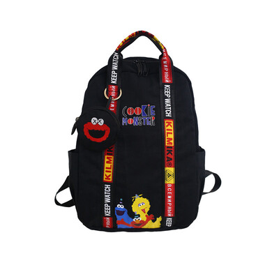 

Ins Korean Sesame Street High School Students Backpack Chao Brand Shoulder Pack