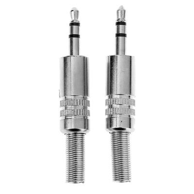 

2pcs 35mm 18in Stereo Male Audio TRS Plated Jack Plug Adapter Connectors