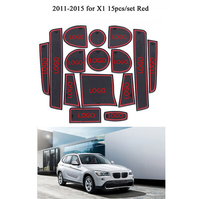 

15PCSSet Replacement for BMW X1 2011-2015 Car Non-Slip Interior Door Pad Cup Mat Door Gate Slot Mat Car Styling
