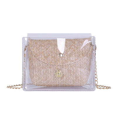 

2pcsset Clear Solid Color Shoulder Handbags Women Crossbody Woven Bags