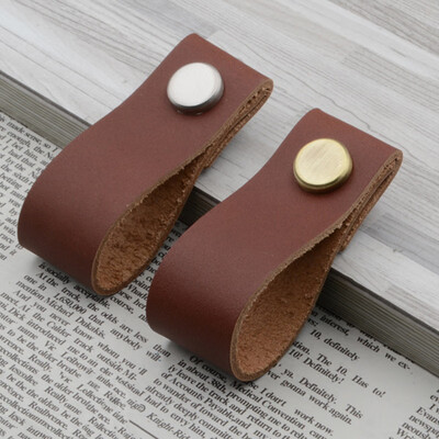 

Faux Leather Furniture Single Hole Pull Handle for Doors Cabinets Cupboards Knob