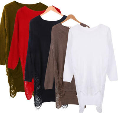 

Women Autumn Winter Fashion Loose Knitted Sweater Ladies Long Sleeve Jumper Top