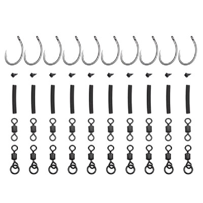 

50Pcs Ronnie Rigs Tackle Fishing Hook Ring Swivels Set for Carp Fishing Coarse Fishing