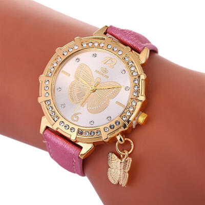 

Women Butterfly Watch Fashion Leather Strap Analog Quartz Watch Ladies Luxury Dress Watches For Women Jewelry Gift
