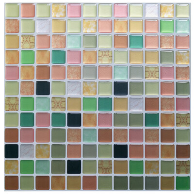 

Mosaic Self-adhesive Bathroom Kitchen Decor Home Tile Wall 3D Tile Sticker DIY