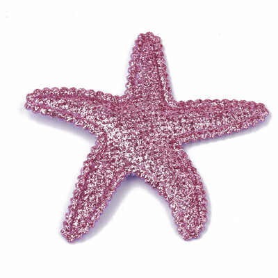 

Glitter PU Patches with Non Woven Fabric Back&Sponge Inside Starfish Violet 51x60x3mm