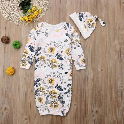 

New Cotton Swaddle Muslin Blanket Newborn Baby Floral Wrap Swaddling Blanket 2Pcs