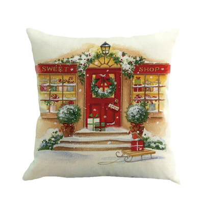 

Siaonvr Christmas Printing Dyeing Sofa Bed Home Decor Pillow Cover Cushion Cover