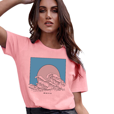 

Starmoon Women Girls Plus Size Print Shirt Short Sleeve T Shirt Blouse Tops