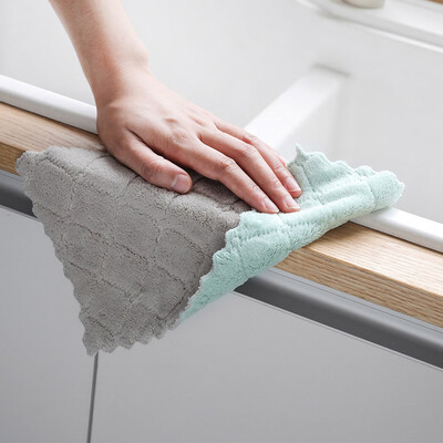 

Toponeto 5Pcs Nonstick Oil Coral Velvet Hanging Hand Towels Kitchen Dishclout