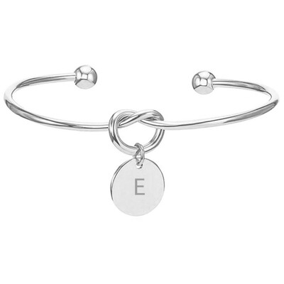 

26 English Alphabet Round Knotted Silver Bracelet Female Personality Fashion Bracelet Jewelry Hot Gift