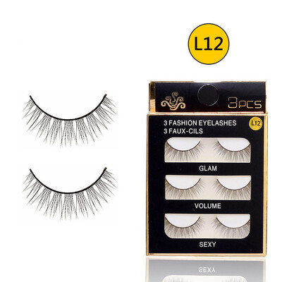 

〖Follure〗Soft 3 Pairs Long Makeup Cross Thick False Eyelashes Eye Lashes Nautral