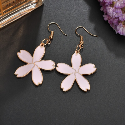 

Five Petal Flower Earrings Necklace Set Female Personality Fashion Drop Oil Sweet Multi-color Flower Earrings Jewelry Ladies