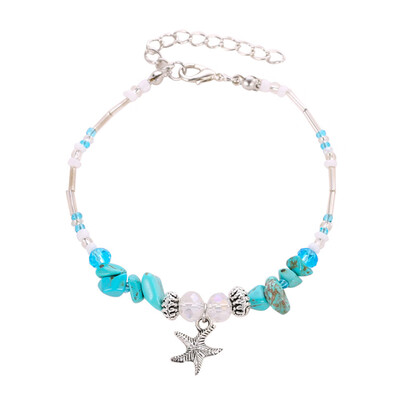 

Bohemia Starfish Turquoise Beach Shell Anklet Bracelets For Women Charm Barefoot Chain Anklets Jewelry Gifts