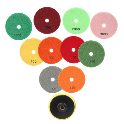 

11pcs Diamond Polishing Pads Wet Grinding Discs for Granite Marble Concrete Stone