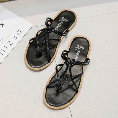 

Sandals women wear 2019 summer new seaside two fairy butterflies return to ancient flat-bottomed popular Roman sandals&slipper
