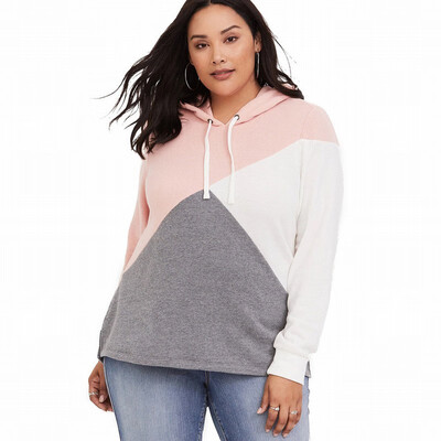 

Large size hooded womens sweatshirt long sleeve sports hoodie