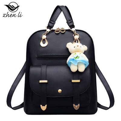 

Autumn new PU leather bears pendant girls popular shoulder bag Korean version of the soft face handbags