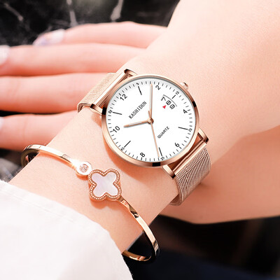 

New authentic minimalist watches waterproof Caseton calendar for girls Korean leather diamond luminous Shi Ying watches
