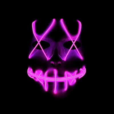 

FUNNYBUNNY Scary Mask Halloween Cosplay Led Costume Mask El Wire Light Up Mask for Festival Parties Mask Halloween Party