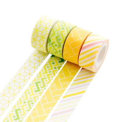 

4PCS Geometric Washi Paper Tape Sticker DIY Decorative Adhesive Tape Stationery Masking Tapes Scrapbooking Stamping Supplies