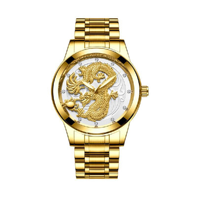 

Dragon&Phoenix Couple Watch His-and-hers Watches Waterproof Luminous Ultra-thin Quartz Watch for Men Women with Leather Strap