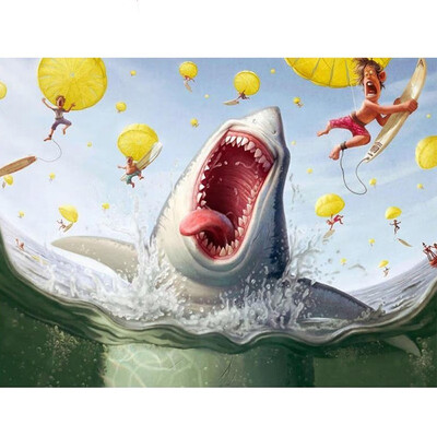 

Kirin show 5D DIY Full Square Diamond Painting Animal Shark Rhinestone Mosaic Diamond Embroidery Cross Stitch Home Decor Gift