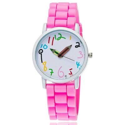 

Fashion paint quartz watch explosion models silicone pencil watch white oil shell childrens watch