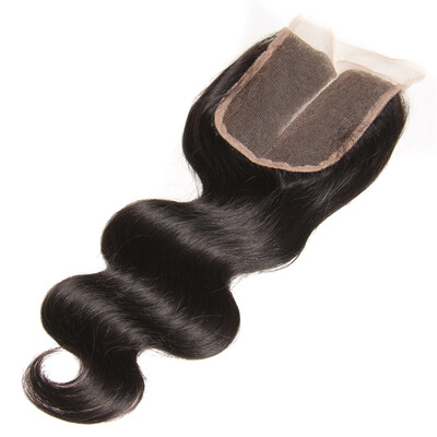 

8A Peruvian Virgin Human Hair Body Wave Lace Closure 4x4inch Middle part