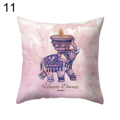 

Elephant Colorful Geometric Pillow Case Waist Throw Cushion Cover Home Decor