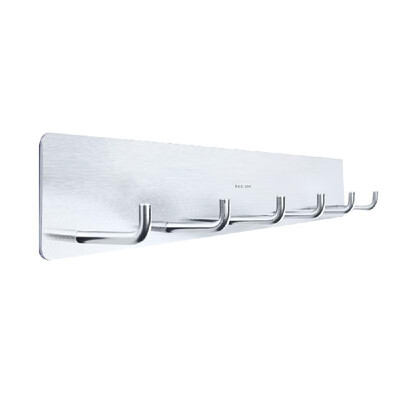 

Coat Hook Rack Adhensive Wall Mount Hook SUS 304 Stainless Steel Towel Hook with 6 Hooks for Bedroom Kitchen Hallways Office