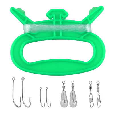 

Winding Line Board Winder Bobbins Spools with 30M Fishing Line Barrel Rolling Swivels Sinkers Hooks