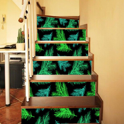 

Siaonvr Christmas 3D Sticker Green Leaf Stair Sticker Waterproof DIY Wall Sticker