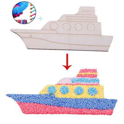 

YIWULADIY Creative Toys Pearl Mud Snow Mud Accessories Wood White Embryo Ship Mold