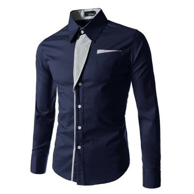 

Mens Luxury Casual Formal Shirt Long Sleeve Slim Fit Business Dress Shirts Tops