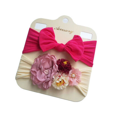 

2PCS Kids Girl Baby Headband Toddler Lace Bow Flower Hair Band Accessories