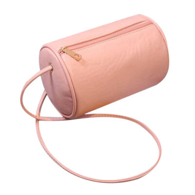 

Women Bag 2019 New Fashion Girls Casual Simple Solid Color Shoulder Messenger Cylindrical Versatile Buckle Strap Handbag