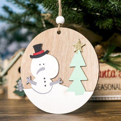 

Siaonvr Round Wooden Christmas Pendants Christmas Tree Ornaments Home Decoration