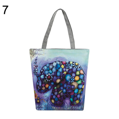 

Ethnic Elephant Canvas Shopping Casual Women Single Shoulder Tote Bag Handbag