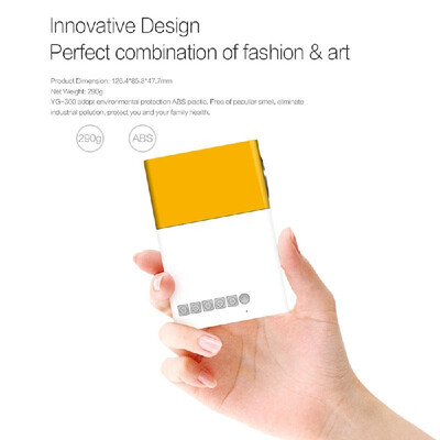 

FW1S YG300 LED Projector 1080P Projection Machine with USB HD AV TF Card Slot Mini Pocket Remote Controller for Laptop PC EU Plug