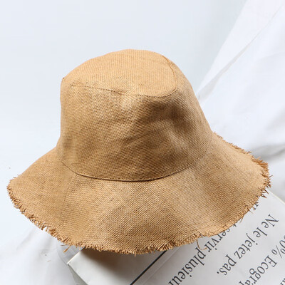 

Spring&summer sun hat women travel hand-crochet edgy straw hat can fold the sun hat large eaves pure color beach hat tide
