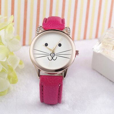 

Womens Watches Best Sellers Simple Fashion Cats Face Clock Rhinestore zegarki damskie Dropshipping adorable Wrist Watch 30