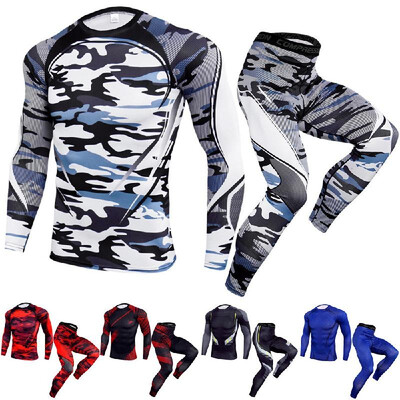 

Spot 2019 new outdoor fitness quick-drying pants basketball stretch running fitness clothes sports suit men autumn TK173