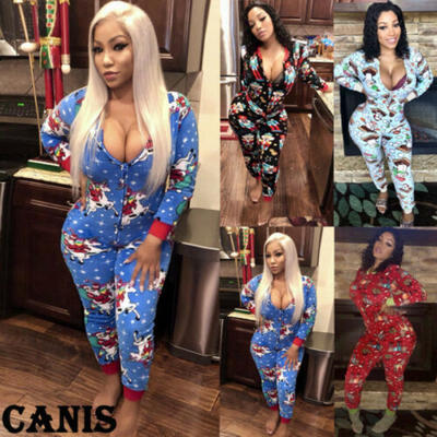 

Womens Clubwear Playsuit Bodysuit Party Jumpsuit Romper Pajamas Long Trousers
