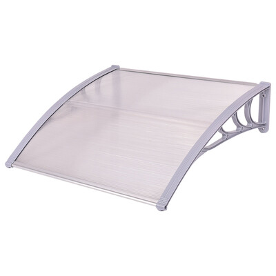 

40" x 40" Outdoor Polycarbonate Front Door Window Awning Canopy-Gray