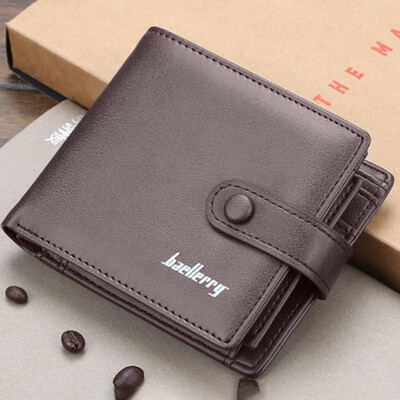 

Men Billfold Solid PU Leather Baellerry Foldable Small Mini Short Change Cash Bag Business Wallet